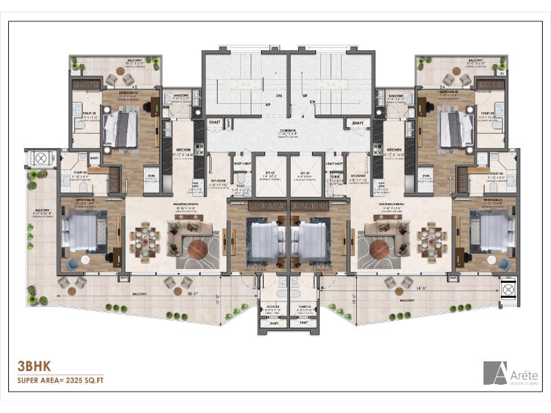 Vamana Arvindam Floor Plan 3 BHK