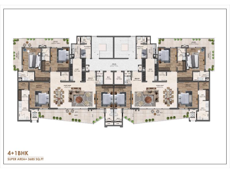 Vamana Arvindam Floor Plan 4 +1 BHK