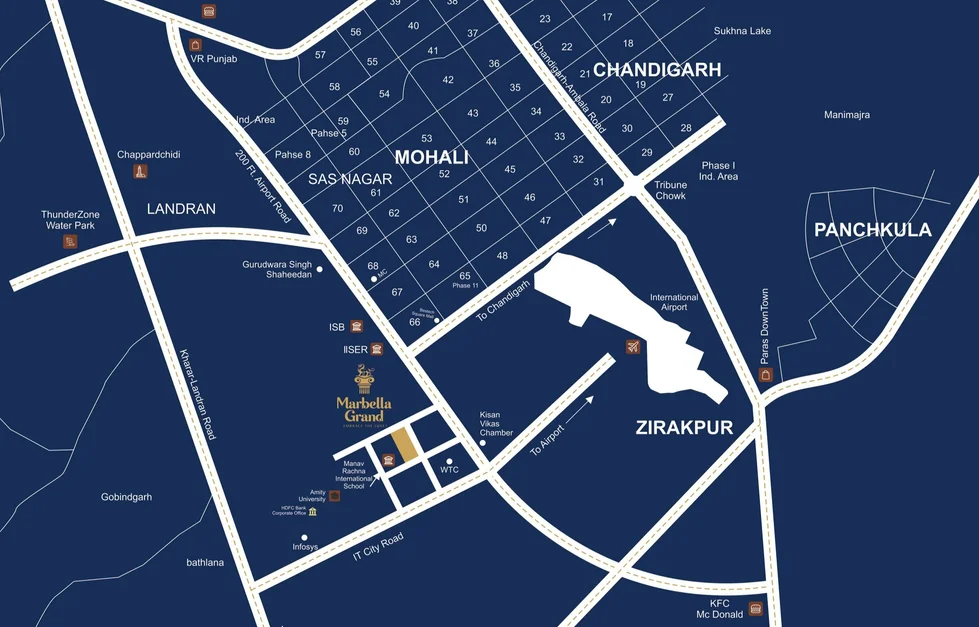 SRG Marbella Grand Location Map